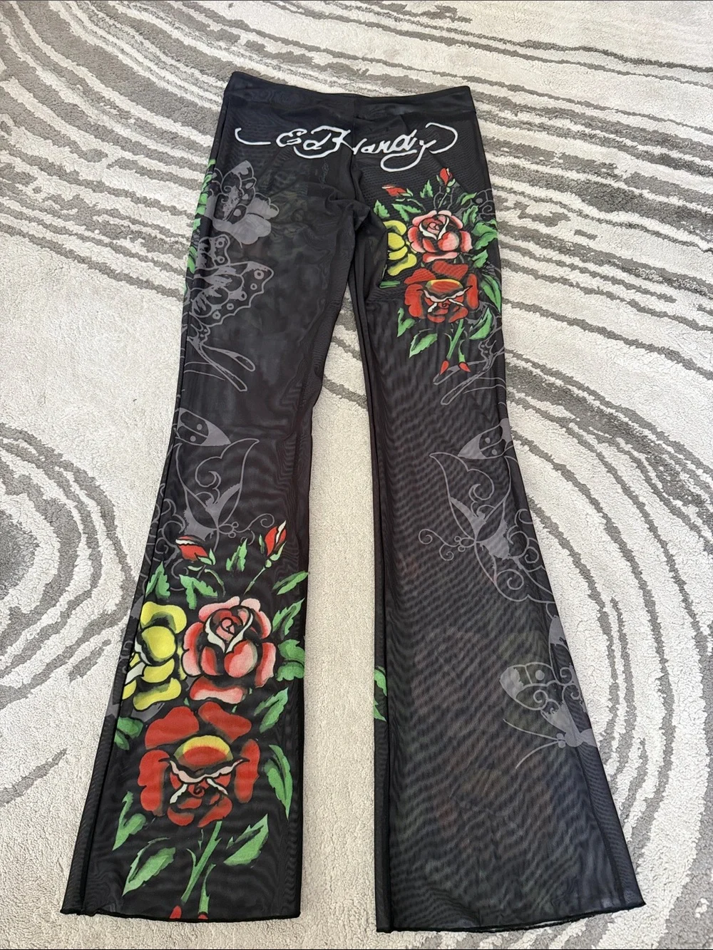 Ed Hardy Rose Mesh Swim Cover Up Pants